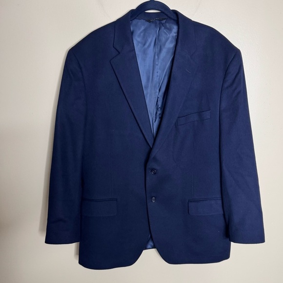 Men! Jos. A. Bank Navy Wool & Cashmere Navy Suit Jacket Blazer size 46R - Picture 1 of 7
